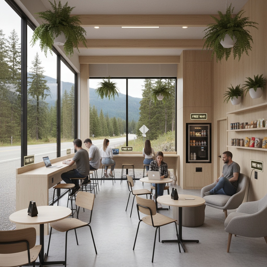 Warm driver's lounge interior